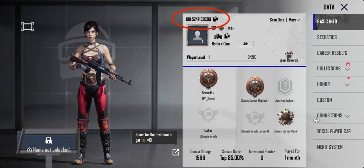 Узнайте свой PUBG Mobile UID